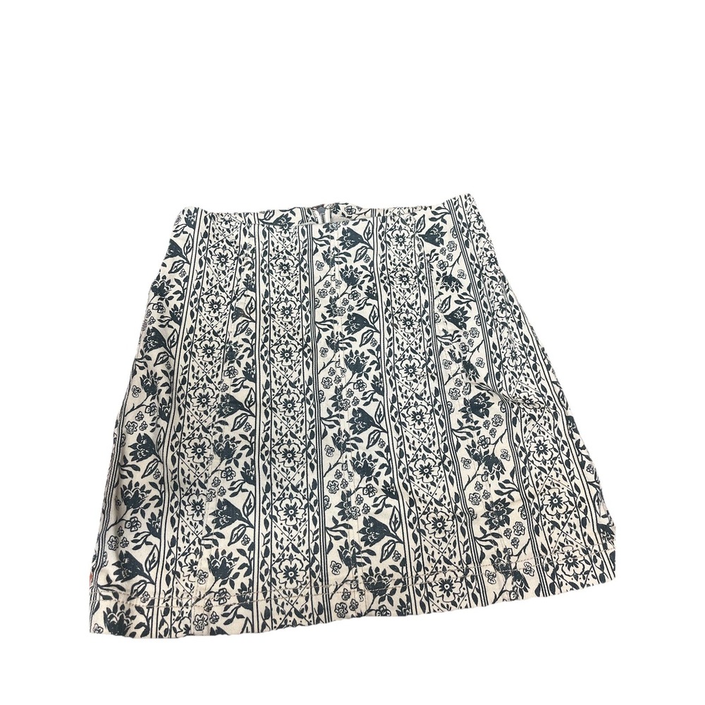 Free People‎ Modern Femme Novelty Denim Mini Skirt Macadamia Combo Size 4
